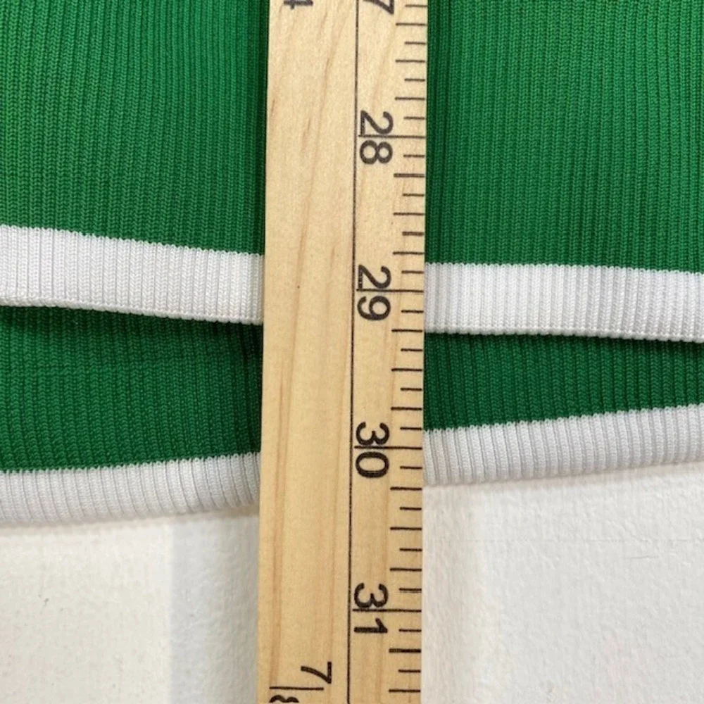 The North Face Mens XL Colorblock Track Jacket Green White Full Zip‎ Mock Neck